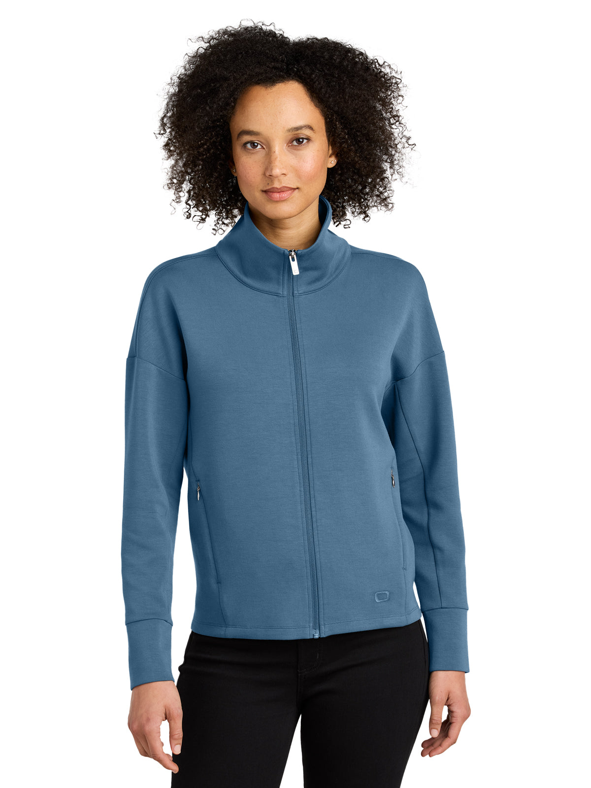 Women's 2-Pocket Full-Zip Jacket - LOG860 - Blue Mist