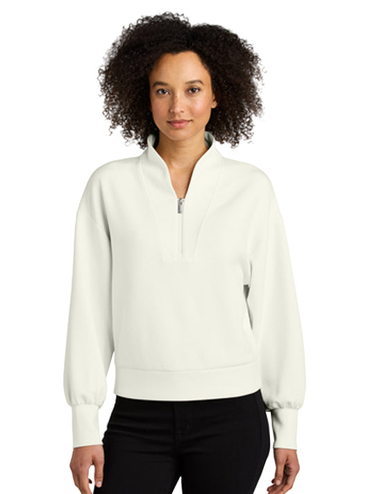 Women's Pocketless 1/4-Zip Sweatshirt - LOG861 - Opal White
