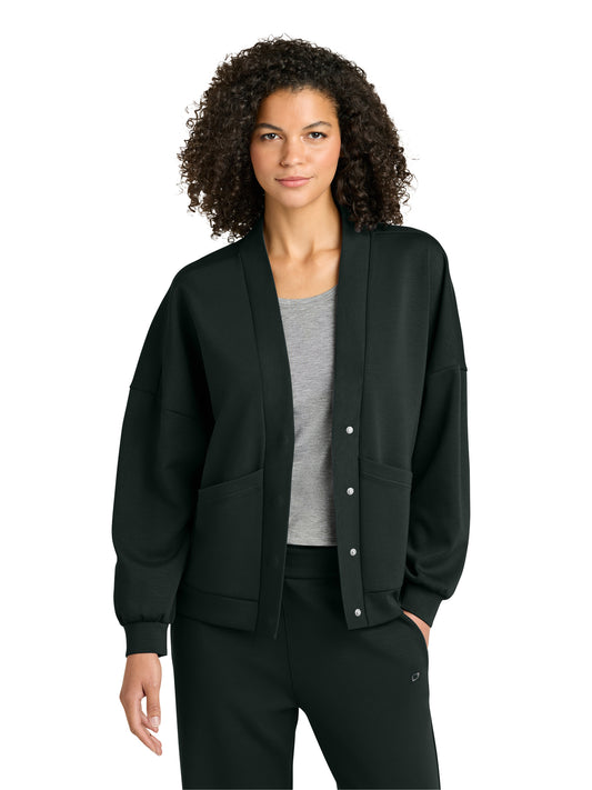 Women's Transcend Sueded Cardigan Sweatshirt - LOG862 - Blacktop