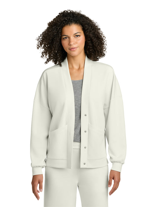 Women's Transcend Sueded Cardigan Sweatshirt - LOG862 - Opal White