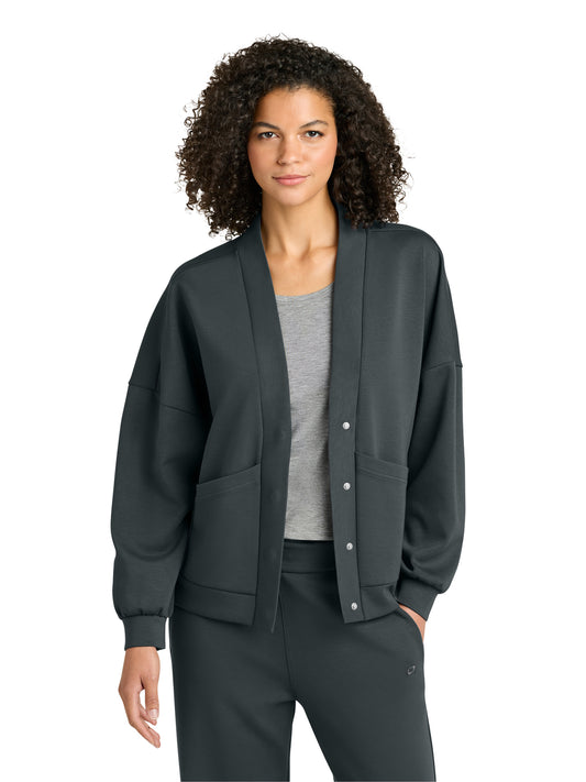 Women's Transcend Sueded Cardigan Sweatshirt - LOG862 - Tarmac Grey