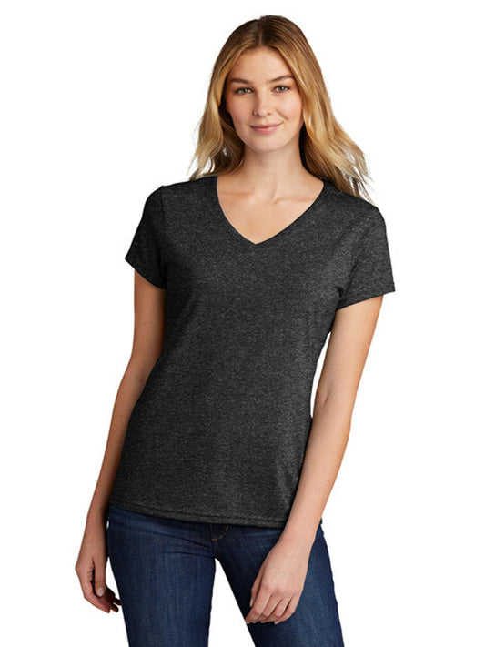 Women's Tri-Blend V-Neck Tee - LPC330V - Black Heather