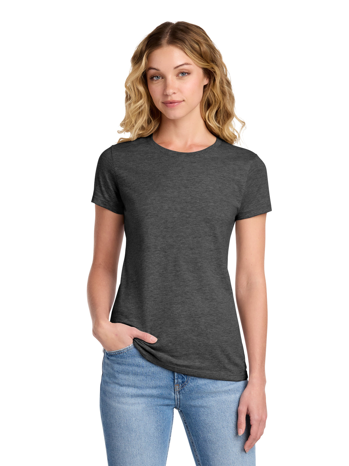Women's Fan Favorite Pocketless Short Sleeve T-Shirt - LPC450 - Dark Heather Grey