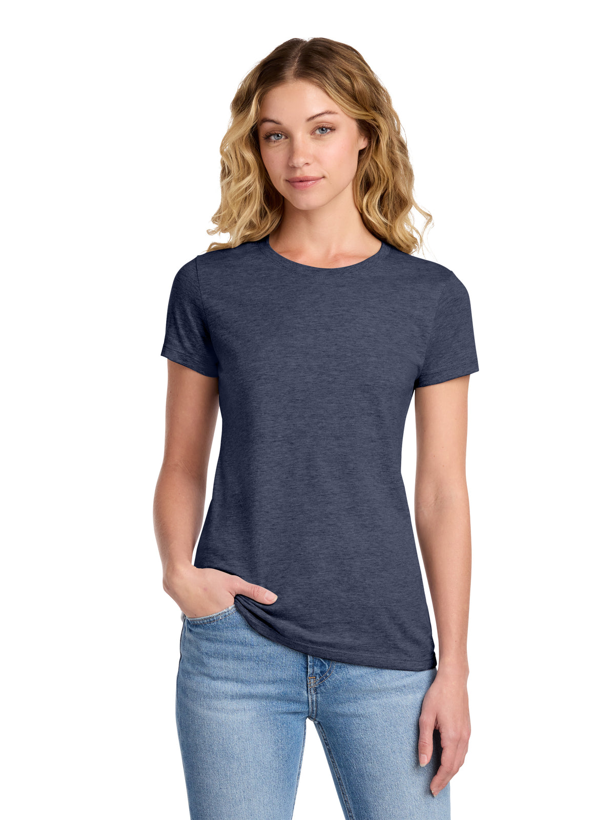 Women's Fan Favorite Pocketless Short Sleeve T-Shirt - LPC450 - Heather Navy