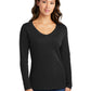 Women's Pocketless Long Sleeve V-Neck Tee - LPC450VLS - Jet Black