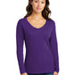 Women's Pocketless Long Sleeve V-Neck Tee - LPC450VLS - Team Purple