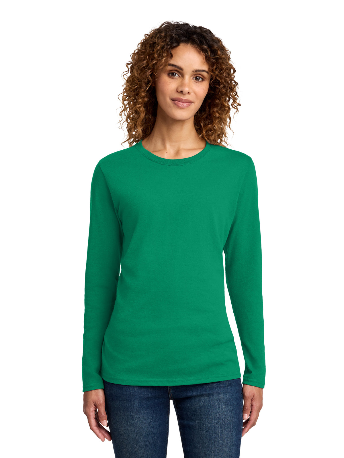 Women's Long Sleeve Cotton Tee - LPC54LS - Kelly