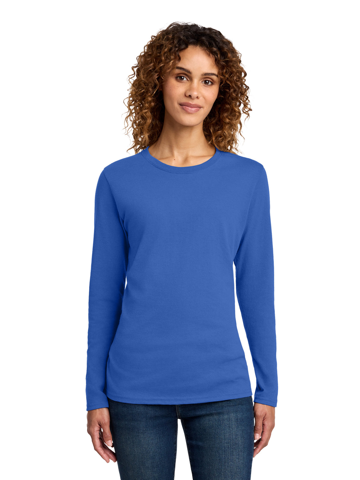 Women's Long Sleeve Cotton Tee - LPC54LS - Royal