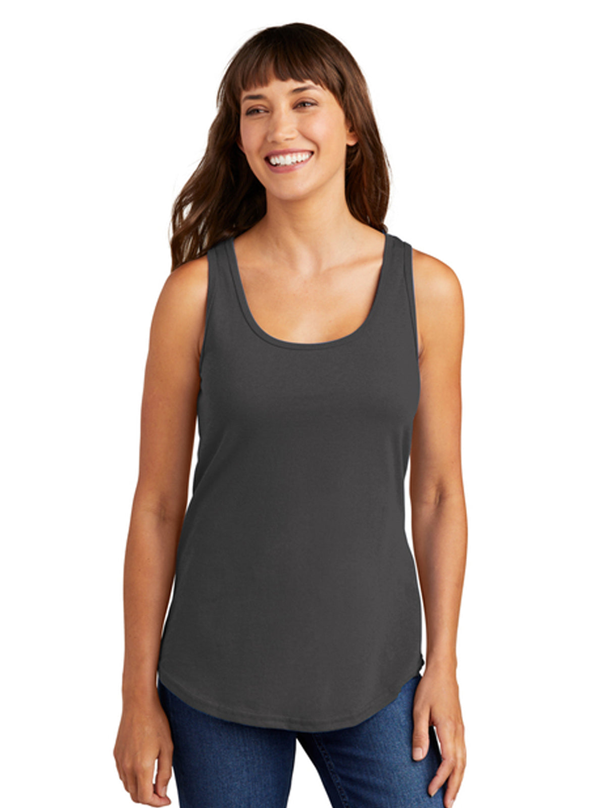 Women's Pocketless Cotton Tank Top - LPC54TT - Charcoal