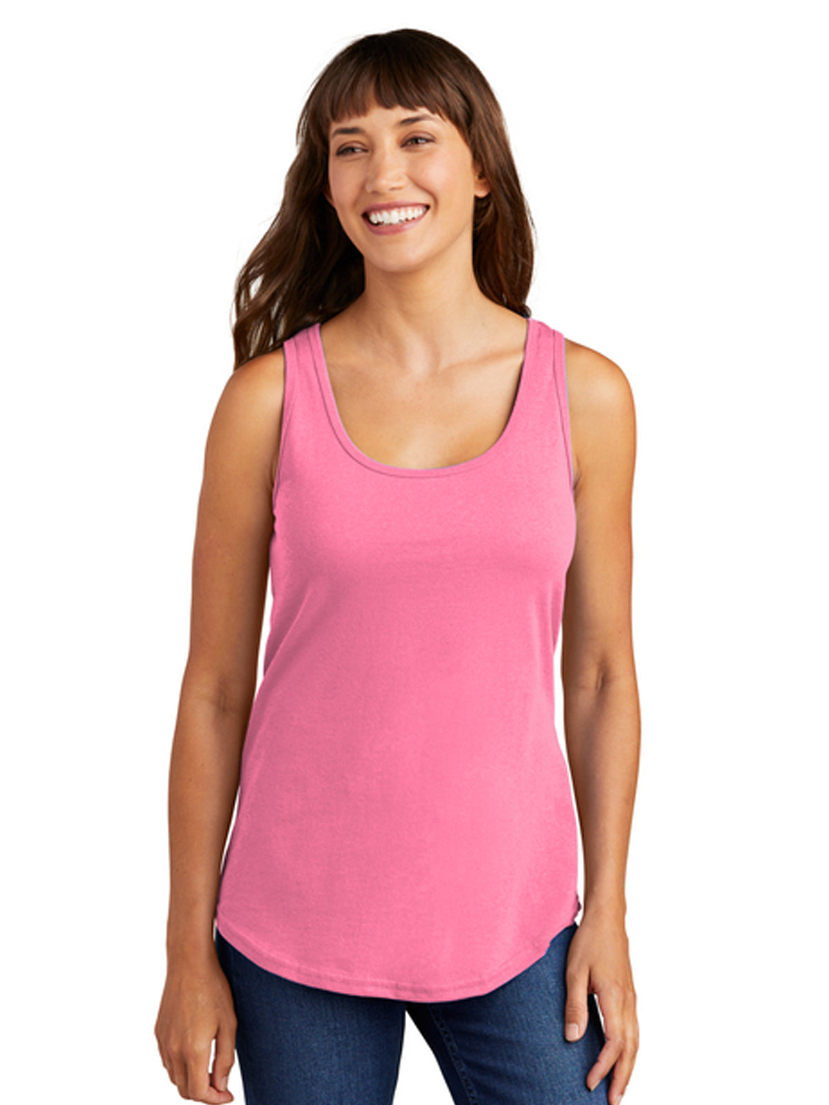 Women's Pocketless Cotton Tank Top - LPC54TT - Neon Pink