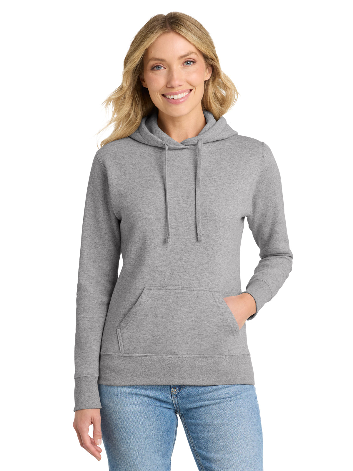 Women's 1-Pocket Pullover Hooded Sweatshirt - LPC78H - Athletic Heather
