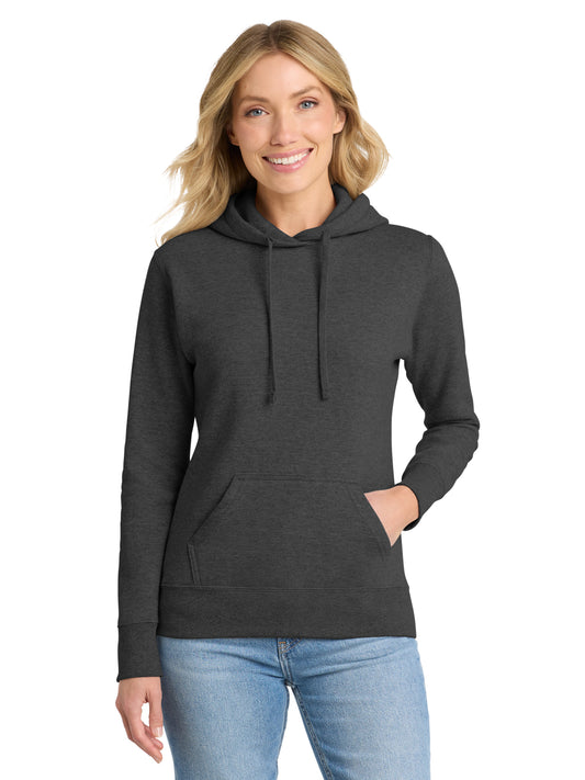 Women's 1-Pocket Pullover Hooded Sweatshirt - LPC78H - Dark Heather Grey