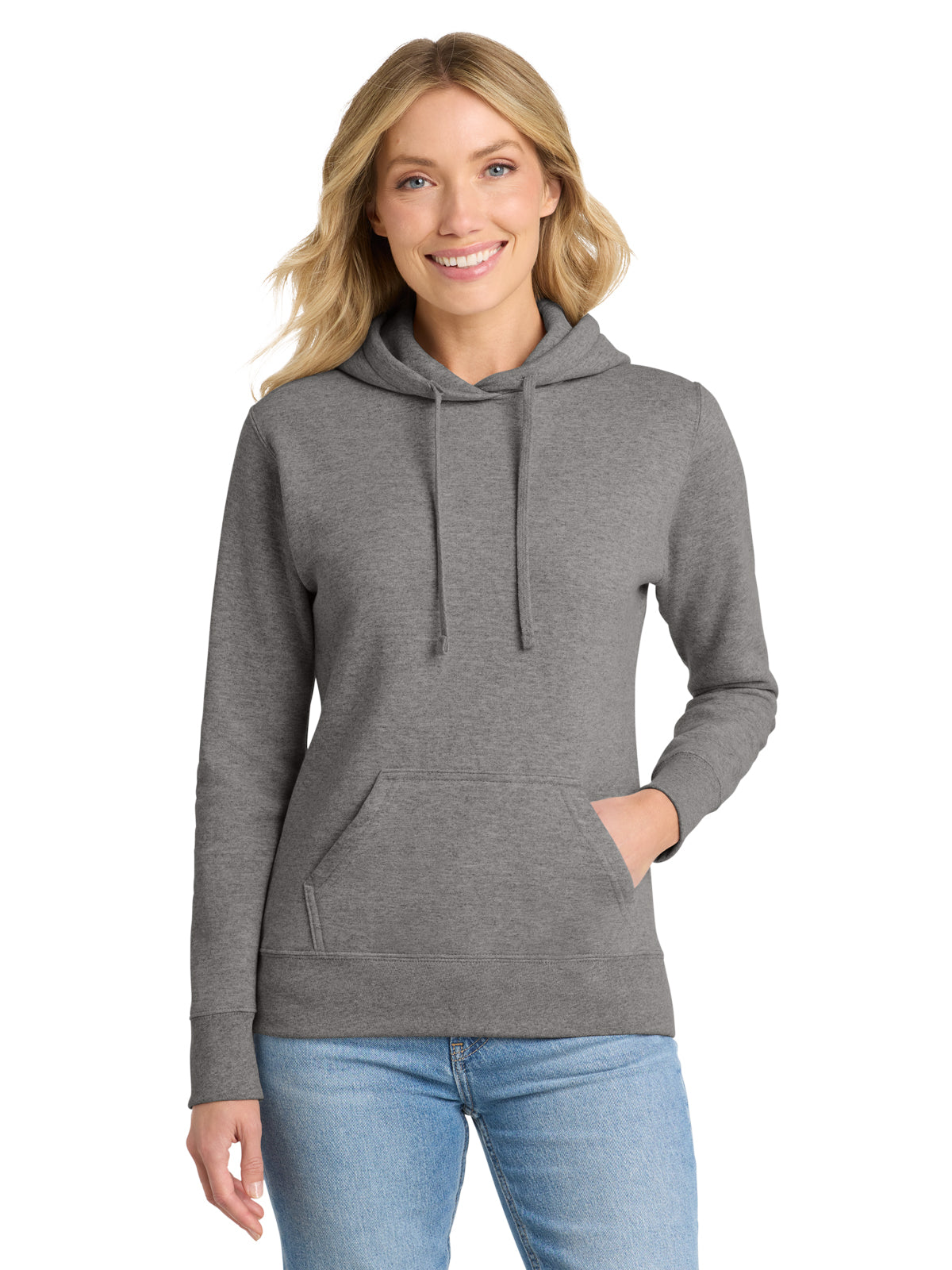 Women's 1-Pocket Pullover Hooded Sweatshirt - LPC78H - Graphite Heather