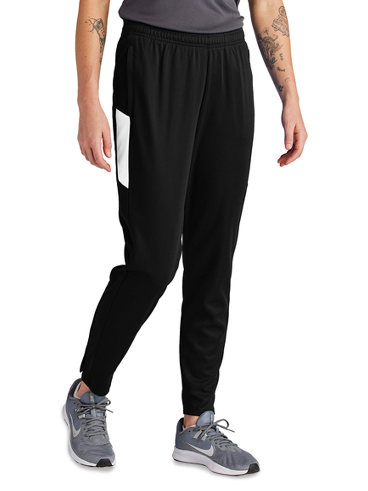 Women's 2-Pocket Moisture Wicking Travel Pant - LPST800 - Black/ White