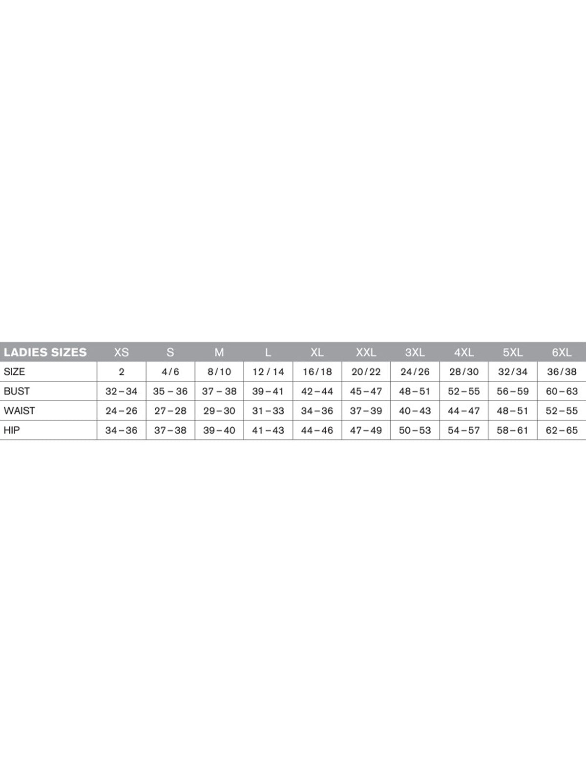SIZECHART