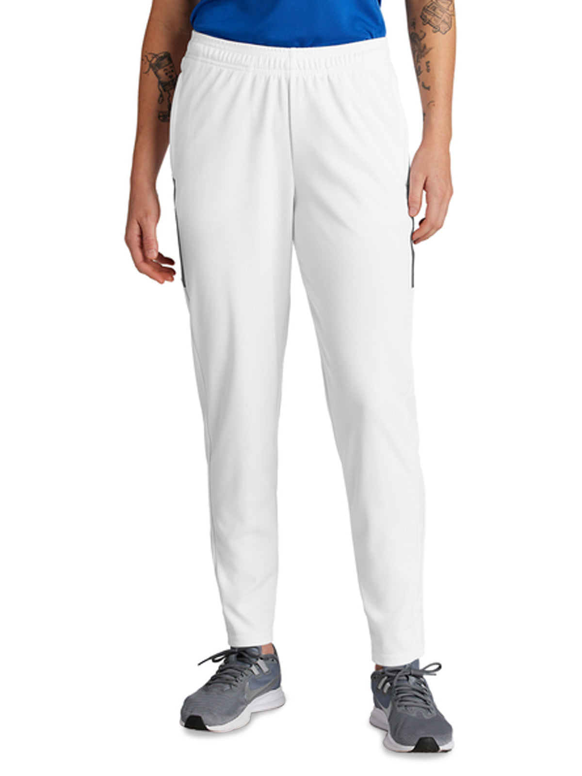 Women's 2-Pocket Moisture Wicking Travel Pant - LPST800 - White/ Iron Grey