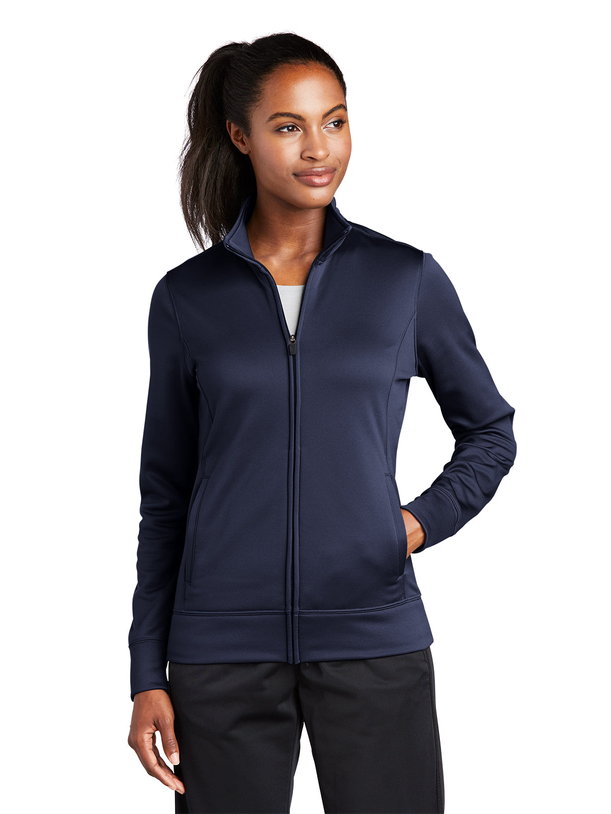 Women's Sport-Wick Fleece Full-Zip Jacket - LST241 - Navy