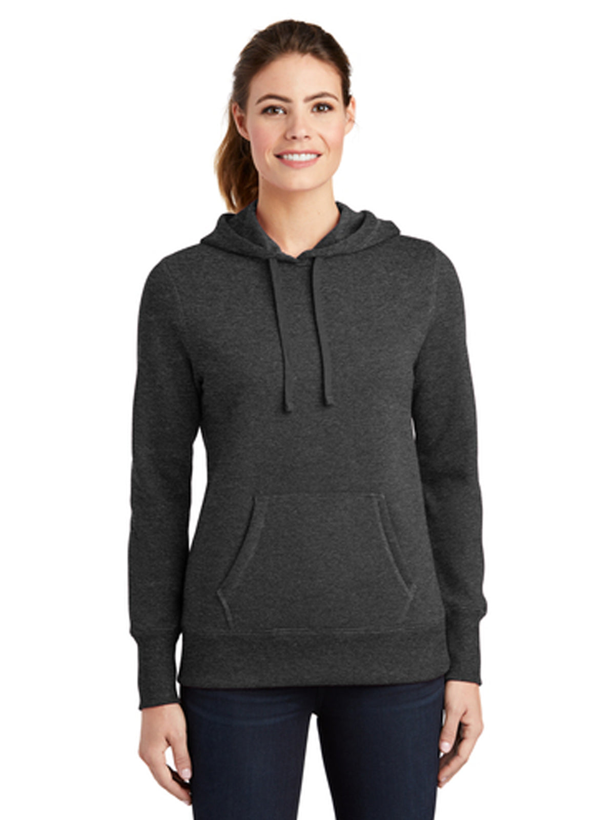 Women's 1-Pocket Hooded Sweatshirt - LST254 - Graphite Heather