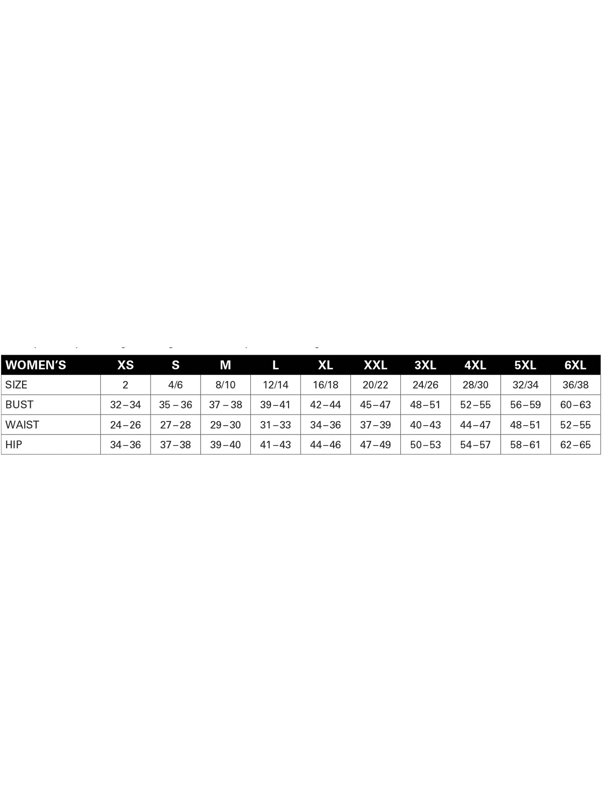 SIZECHART