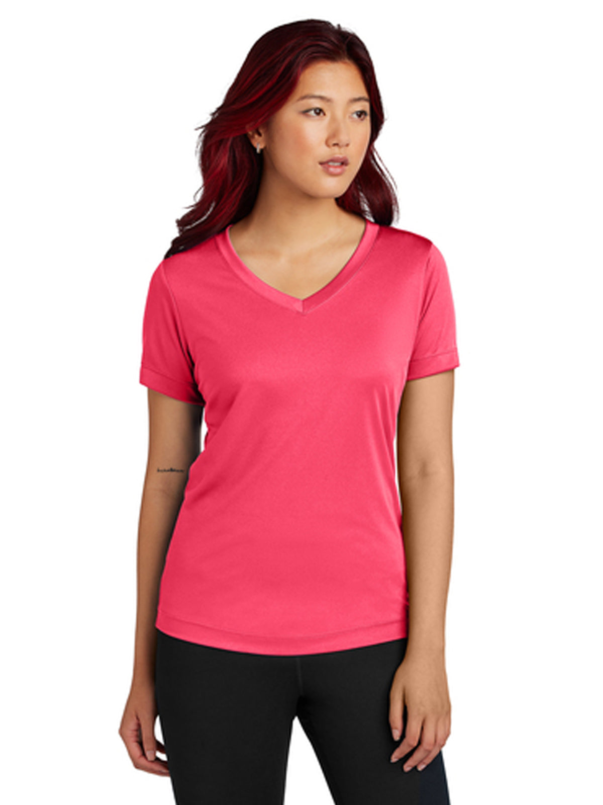 Women's PosiCharge Competitor V-Neck Tee - LST353 - Hot Coral