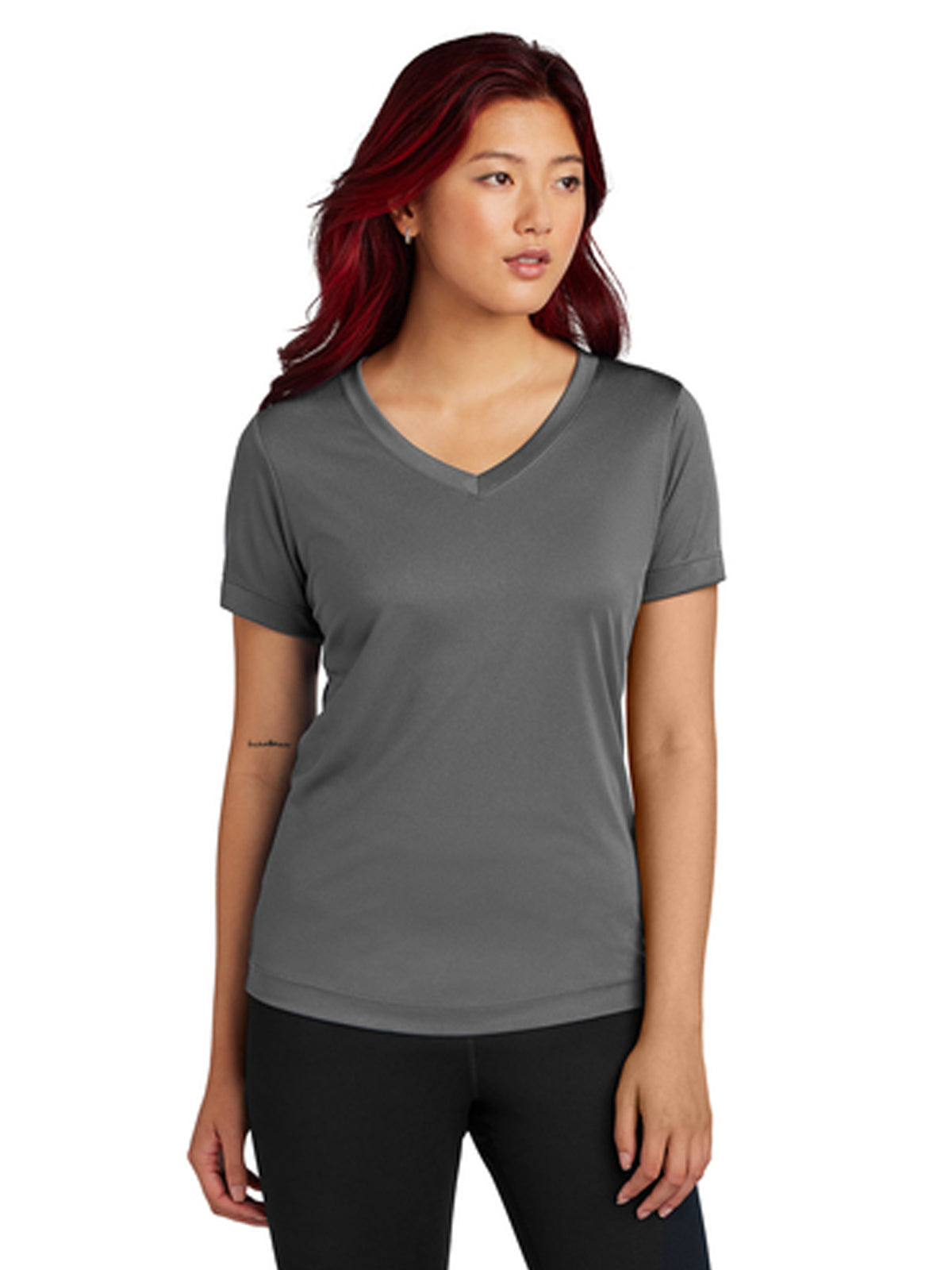 Women's PosiCharge Competitor V-Neck Tee - LST353 - Iron Grey