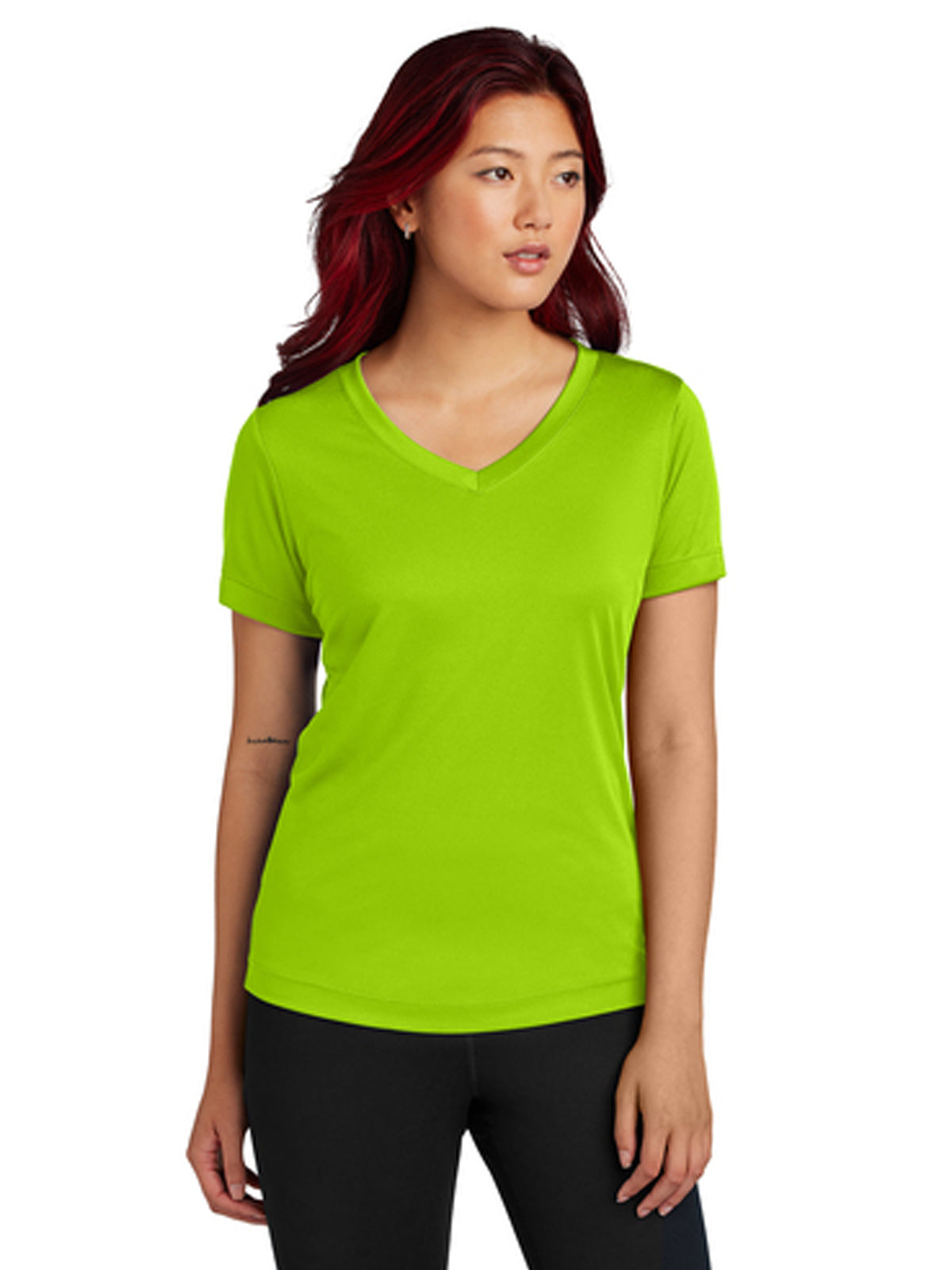 Women's PosiCharge Competitor V-Neck Tee - LST353 - Lime Shock