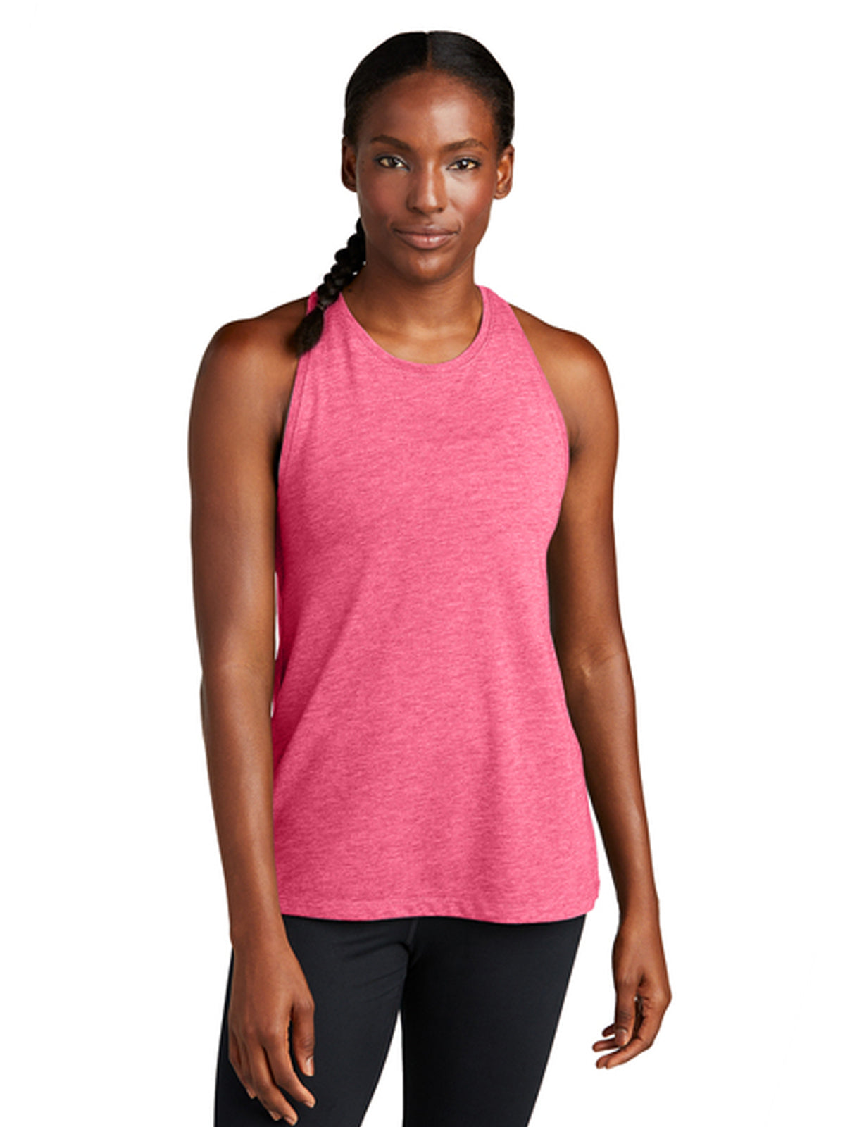 Women's Pocketless Tri-Blend Tank Top - LST402 - Pink Raspberry Heather