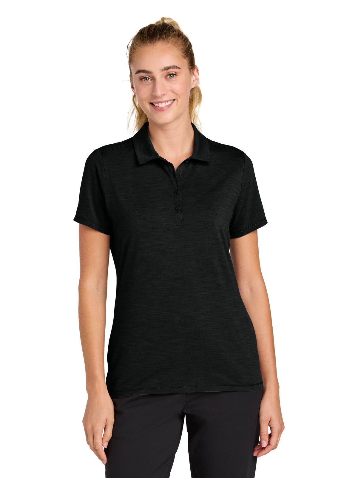 Women's Moisture-Wicking Versa Polo - LST490 - Black