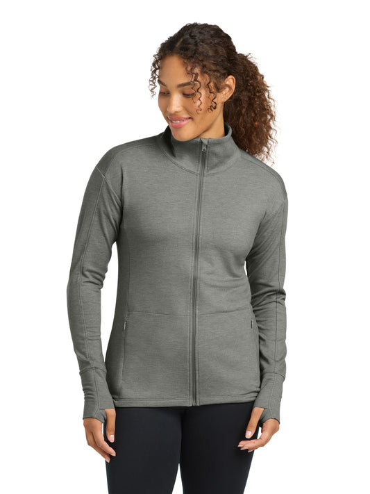 Women's Sport-Wick Flex Fleece Full-Zip - LST560 - Light Grey Heather