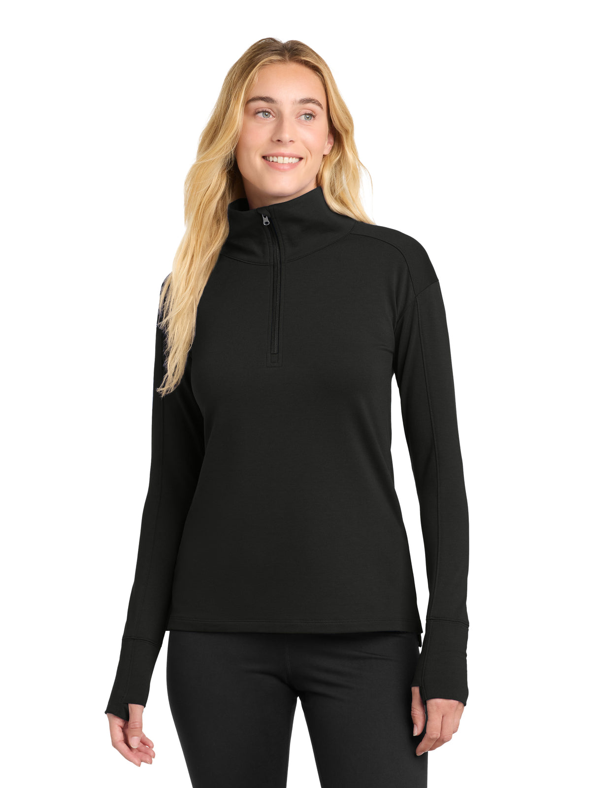Women's Flex Fleece 1/4 Zip Sweatshirt - LST561 - Black