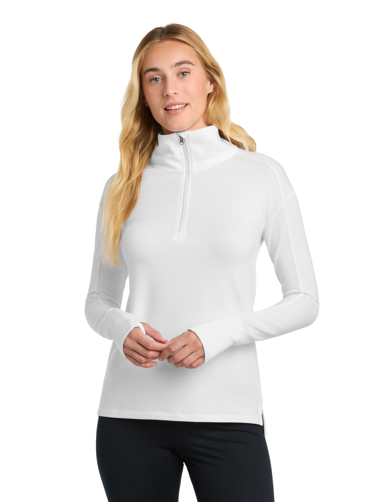 Women's Flex Fleece 1/4 Zip Sweatshirt - LST561 - White