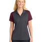 Women's Pocketless Colorblock Polo Shirt - LST652 - Iron Grey/ Maroon