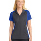 Women's Pocketless Colorblock Polo Shirt - LST652 - Iron Grey/ True Royal
