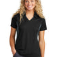 Women's Pocketless Side Blocked Polo Shirt - LST655 - Black/ Iron Grey