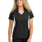 Women's Pocketless Side Blocked Polo Shirt - LST655 - Black/ White