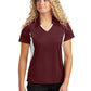Women's Pocketless Side Blocked Polo Shirt - LST655 - Maroon/ White