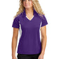 Women's Pocketless Side Blocked Polo Shirt - LST655 - Purple/ White
