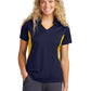 Women's Pocketless Side Blocked Polo Shirt - LST655 - True Navy/ Gold