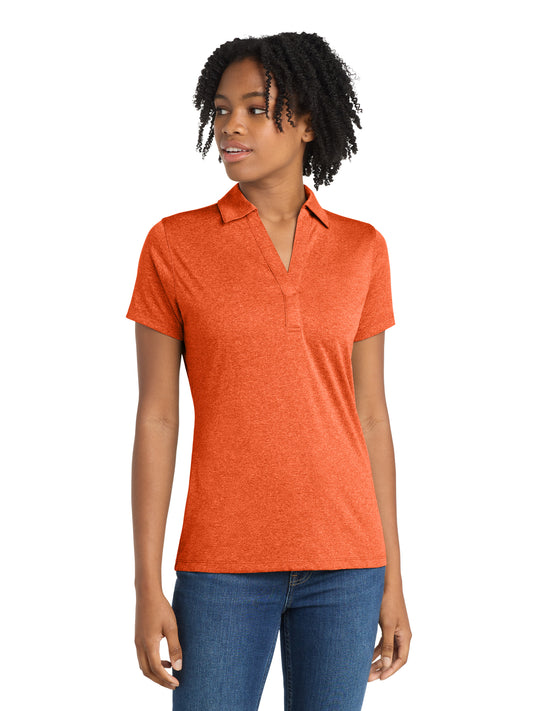 Women's Heather Contender Polo - LST660 - Deep Orange Heather