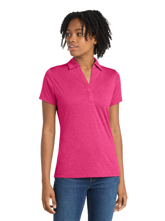 Women's Heather Contender Polo - LST660 - Pink Raspberry Heather