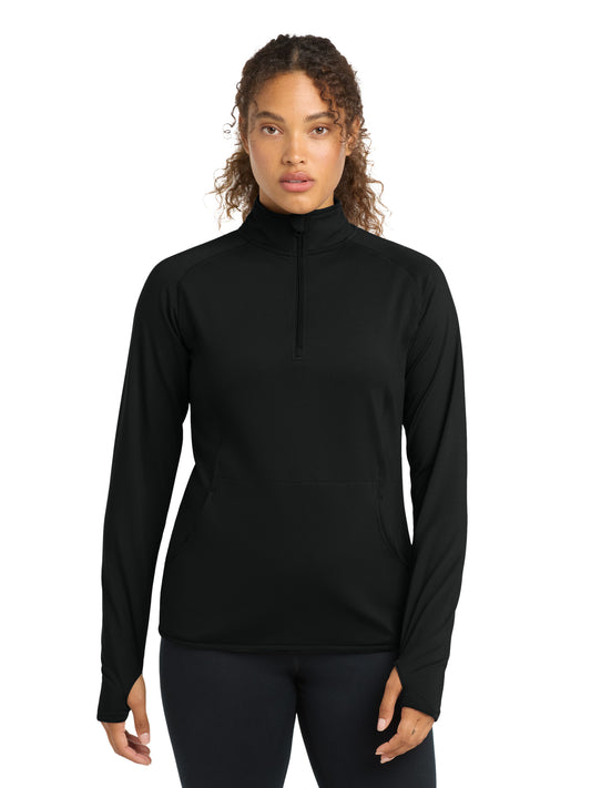 Women's Sport-Wick® Stretch 1/4-Zip Pullover - LST850 - Black