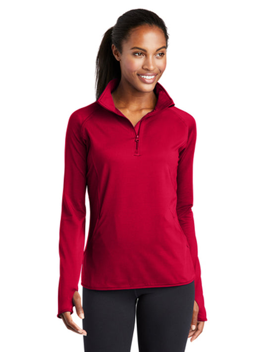 Women's Sport-Wick® Stretch 1/4-Zip Pullover - LST850 - Deep Red