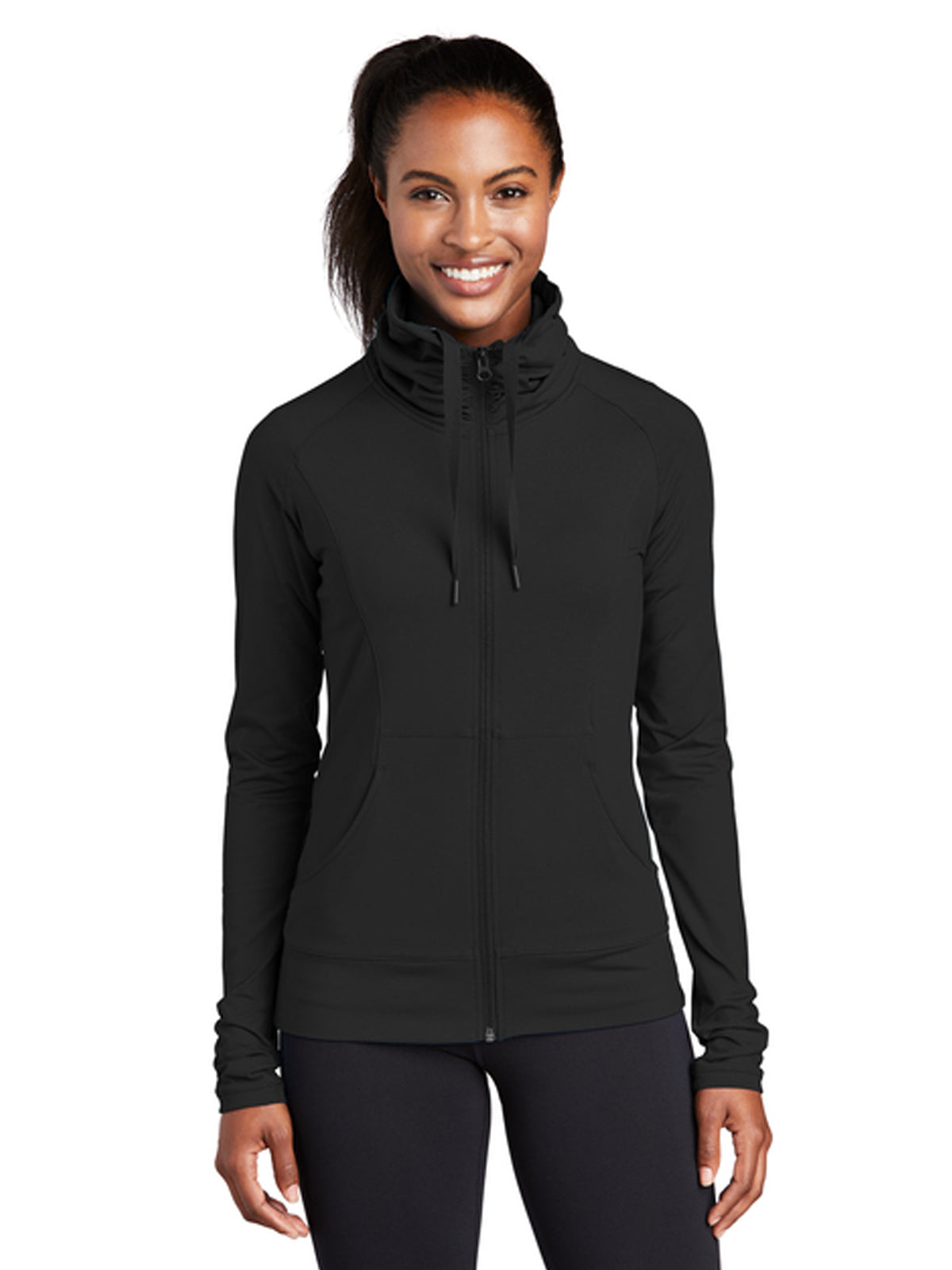 Women's Sport-Wick Stretch Full-Zip Jacket - LST852 - Black