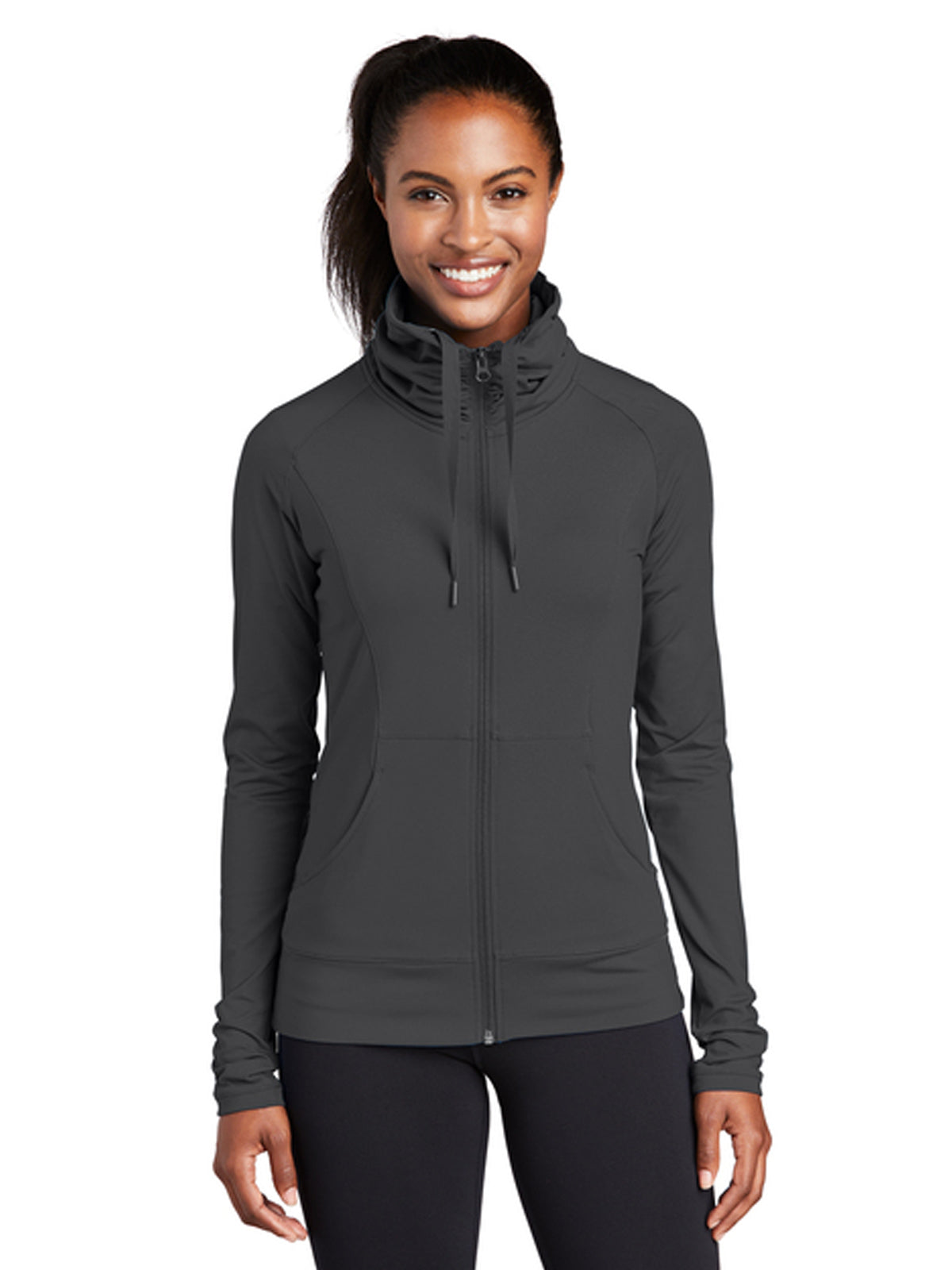 Women's Sport-Wick Stretch Full-Zip Jacket - LST852 - Charcoal Grey