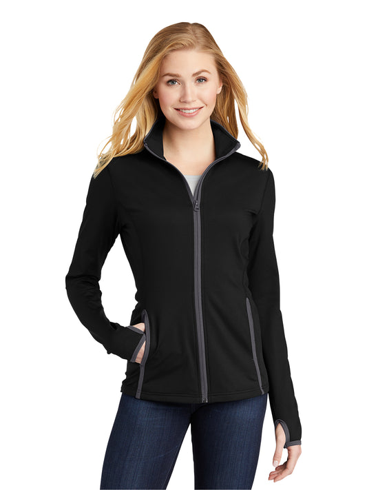 Women's Contrast Jacket - LST853 - Black/Charcoal Grey