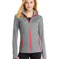 Women's Contrast Jacket - LST853 - Charcoal Grey Heather/Hot Coral