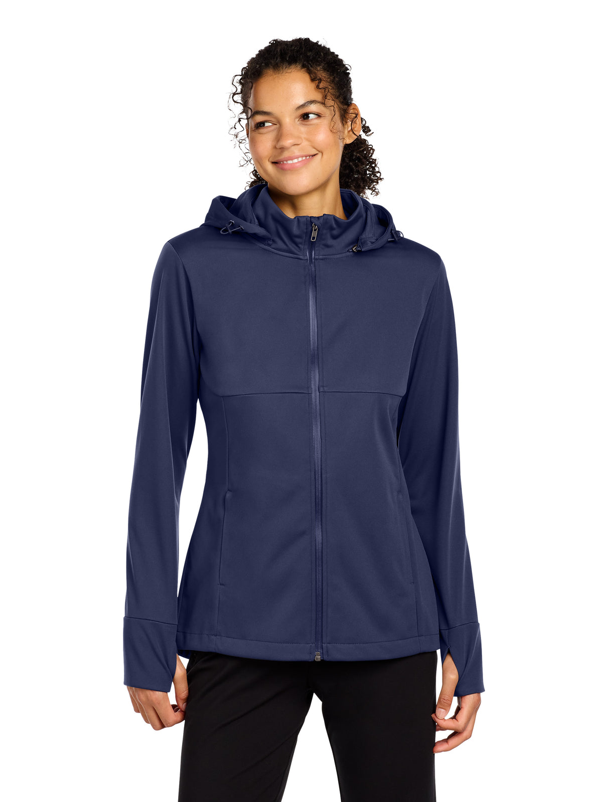Women's Hooded Soft Shell Jacket - LST980 - True Navy