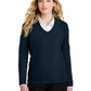 Women's Pocketless V-Neck Sweater - LSW2850 - River Blue Navy