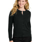 Women's Pocketless Crewneck Cardigan Sweater - LSW2870 - Deep Black