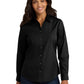 Women's Long Sleeve Poplin Shirt - LW100 - Deep Black